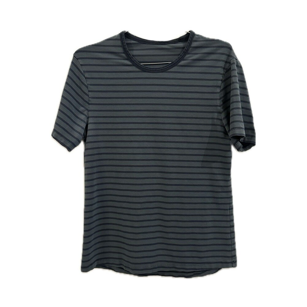 Lululemon Sz Small Men's Shirt Gray Striped Casual Athleisure Basic Adult